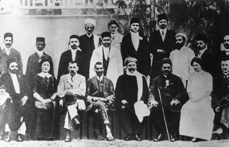 At the reception in Durban to Gopal Krisna Gokhale who visited South Africa in 1912. Gandhiji looked upon Gokhle as his Political Guru.jpg